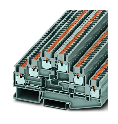 Preiswert Phoenix Reihenklemme 0,14-2,5qmm 3Etagen grau 20A Hutschiene 35mm