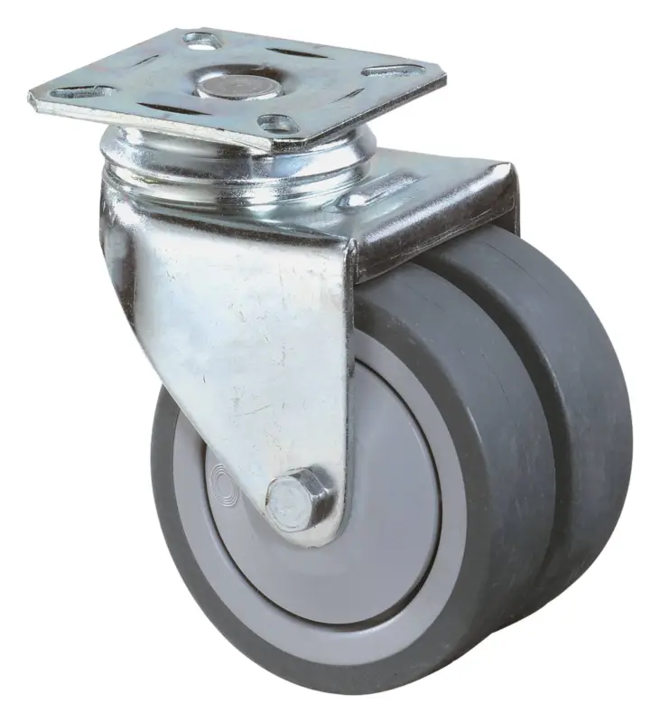 Preis Gesenkt BS Rollen Doppellenkrolle mit Gummirad Kugellager 50 mm