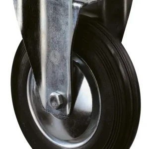 BS Rollen Bockrolle 125 mm mit Rollenlager Stahlblech verzinkt mit Gummirad Knallerangebot