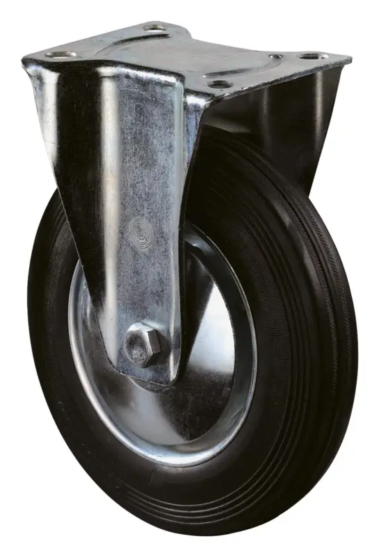 BS Rollen Bockrolle 125 mm mit Rollenlager Stahlblech verzinkt mit Gummirad Knallerangebot