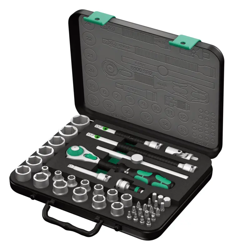 Neu Wera Steckschlüssel-Garnitur 3 / 8" 43tlg. Zyklop speed
