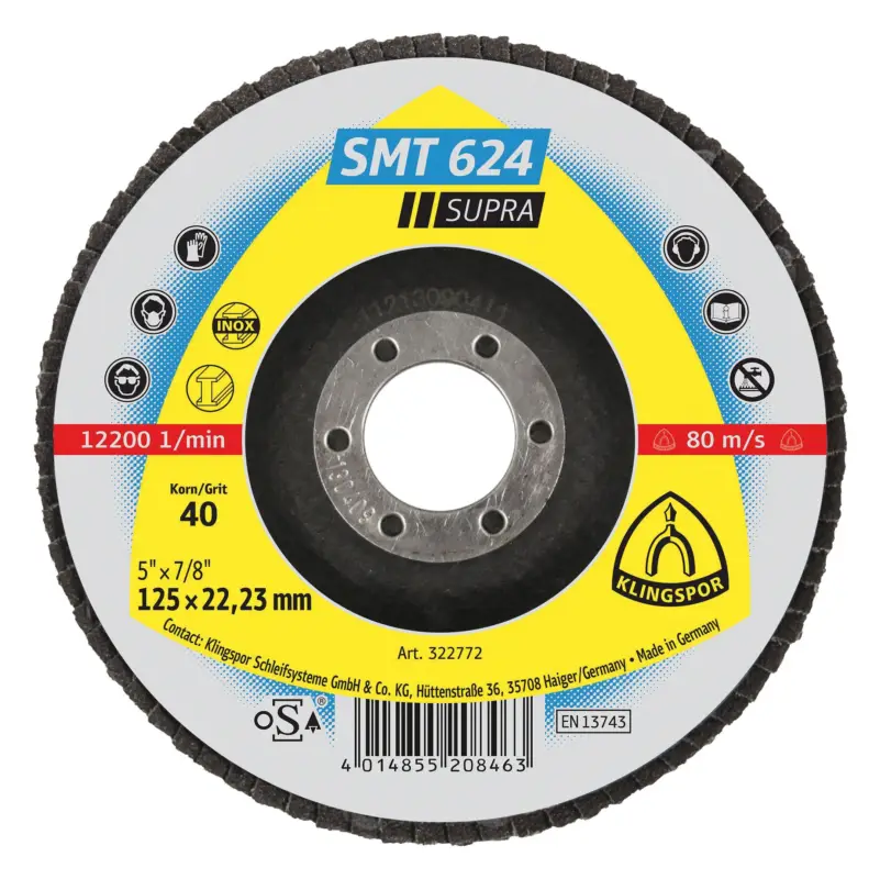 Klingspor Schleifmopteller SMT624 115 mm K40 gewölbt Geprüft