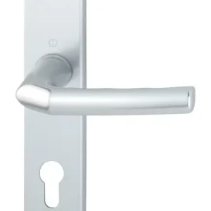 Hoppe Birmingham Aluminium-Langschild-Türgriff-Garnitur 1117/202SP, Profilzylinder, für Innentüren - silberfarben Schneller Versand