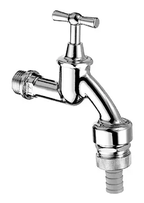 Schell Auslaufventil mit Knebelgriff mit Rückflussverhinderer 1/2 AG Mattchrom Letzte Chance