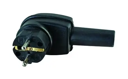 Letzte Chance Kopp Schutzkontaktstecker Vollgummi IP44 abgewinkelt schwarz Schraubklemme(Verpackungseinheit: 10Stück)