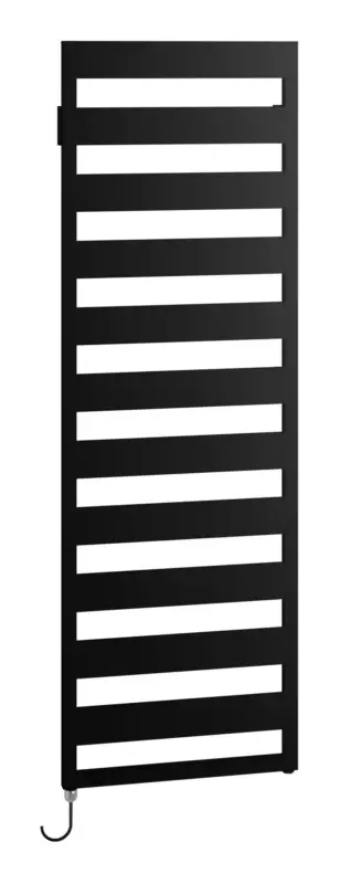 Neuheit Kermi Casteo-E Bad- und Wohnheizkörper WWS - Regler Ausführung links 600 x 1533 x 30 mm - Schwarz Soft (RAL 9005 MT) / Schwarz