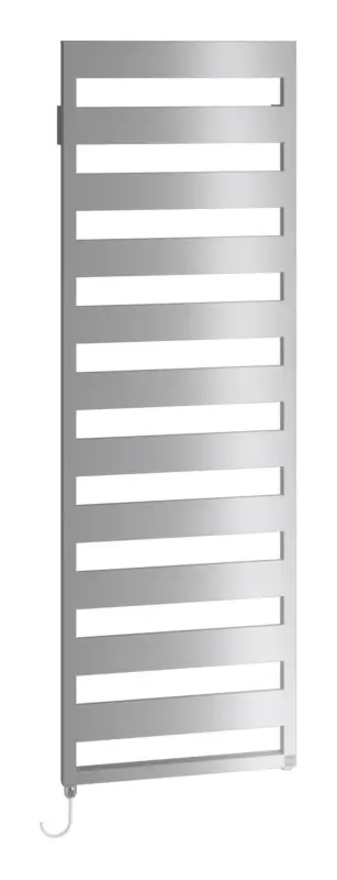 Kermi Casteo-E Bad- und Wohnheizkörper WRS - Regler Ausführung links 500 x 1806 x 30 mm - Glanzsilber / Weiß Abverkauf