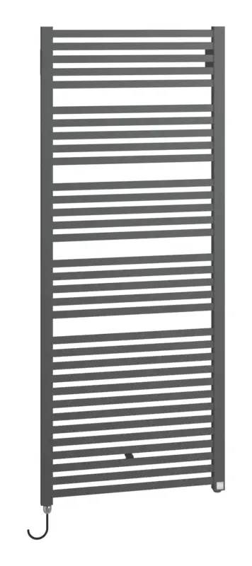 Sonderaktion Kermi Geneo quadris-E Bad- und Wohnheizkörper WRS - Regler Ausführung rechts 596 x 1494 x 32 mm - Graphit Metallic / Schwarz