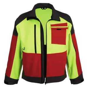 Forest Jack Red Softshelljacke, Größe M, rot/anthrazit/gelb Echt