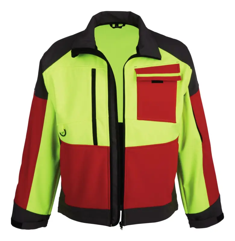 Forest Jack Red Softshelljacke, Größe M, rot/anthrazit/gelb Echt