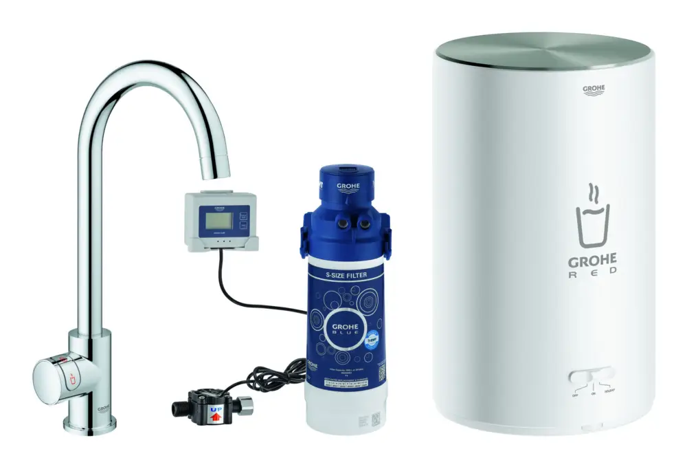 Grohe Red Mono Standventil mit C-Auslauf und Boiler Größe M - Chrom Must-Have