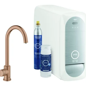 Sichere Zahlung Grohe Blue Home Mono Starterkit Spültischarmatur mit C-Auslauf - Warm Sunset gebürstet