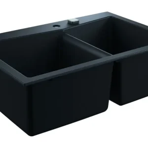 Preisknaller Grohe K700 Komposit Doppel-Einbauspüle 838 x 559 mm - Granit Schwarz