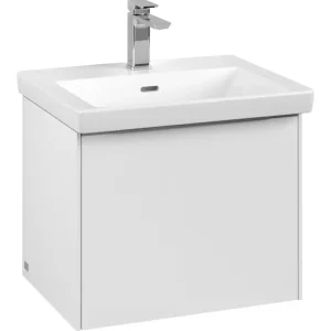 Heißes Angebot Villeroy & Boch Subway 3.0 Waschbeckenunterschrank für Becken mittig 1 Auszug 523 x 429 x 432 mm - Pure White / Aluminium glänzend