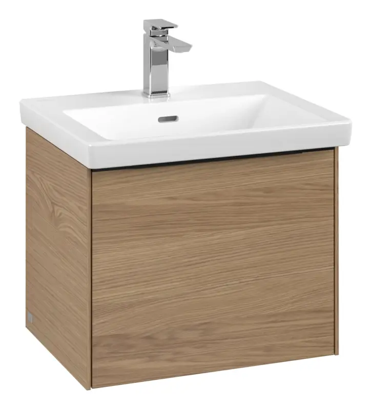 Villeroy & Boch Subway 3.0 Waschbeckenunterschrank für Becken mittig 1 Auszug 523 x 429 x 432 mm - Nordic Oak / Volcano Black Kracherpreis