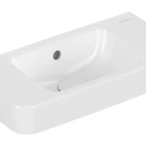 Geprüft Villeroy & Boch O.novo Handwaschbecken ohne Hahnloch mit Überlauf 500 x 250 x 145 mm - Weiß Alpin mit CeramicPlus und AntiBac