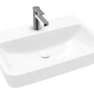 Solange Der Vorrat Reicht Villeroy & Boch O.novo Waschbecken mit 1 Hahnloch ohne Überlauf Rückseite und Unterseite geschliffen 650 x 460 x 175 mm - Weiß Alpin mit CeramicPlus und AntiBac