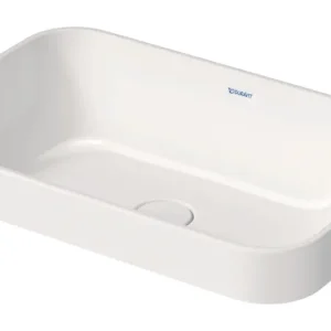 Zertifiziert Duravit Happy D.2 Plus Aufsatzbecken ohne Hahnloch ohne Überlauf 600 x 400 mm - Weiß Hochglanz