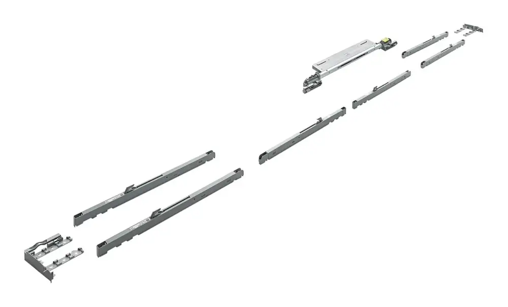 Hettich TopLine XL Set Schiebetürsystem Dämpfung Silent System, 4000 mm, 80 kg, 3-türig Echt