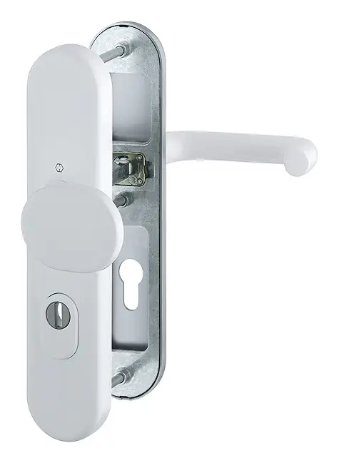 Expressversand Hoppe Paris Aluminium-Schutz-Langschild-Wechsel-Garnitur 86G/3332ZA/3310/138L, Profilzylinder, mit Zylinder-Abdeckung für Außen-/Wohnungsabschluss-Türen (42-47 mm) - verkehrsweiß