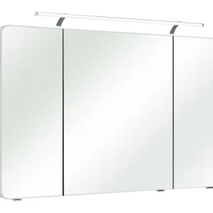 Pelipal Serie 4005 Spiegelschrank mit LED-Aufsatzleuchte 1200 x 720 x 170 mm - Lack polarweiß Hochglanz Schneller Versand