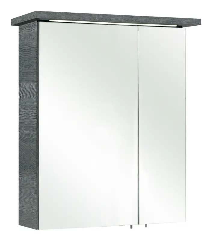 Markenprodukt Pelipal 328 Alika Spiegelschrank Cesa I Kranzleuchte 2 Spiegeltüren 600 x 720 x 200 mm - Graphit Struktur quer