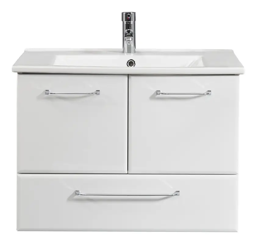 Zertifiziert Pelipal 341 Filo Weiss Komplett-Set Waschtischunterschrank Keramikwaschtisch 1000 mm - Weiß Glanz/Weiß Hochglanz