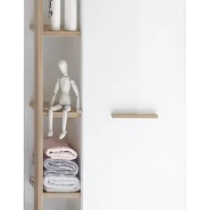 Preisknaller Pelipal Quickset 923 Midischrank 505 x 1280 x 330 mm - Weiß Glanz/Riviera Eiche quer