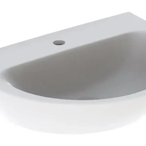 Neue Ware Geberit Renova Waschtisch mit Hahnloch ohne Überlauf 650 mm x 500 mm - Weiß