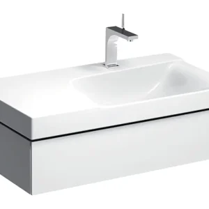 Direkt Vom Hersteller Geberit Xeno² Waschtischunterschrank Ausschnitt rechts 880 mm x 462 mm x 220 mm - Weiß Hochglanz