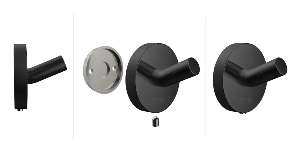 Emco round Mantelhaken 50 x 40 mm - Schwarz Preis Gesenkt