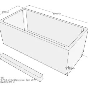 Sonderaktion Schröder Wannentechnik Dobra Badewannenträger für Sitzbadewanne 1400 x 700 mm