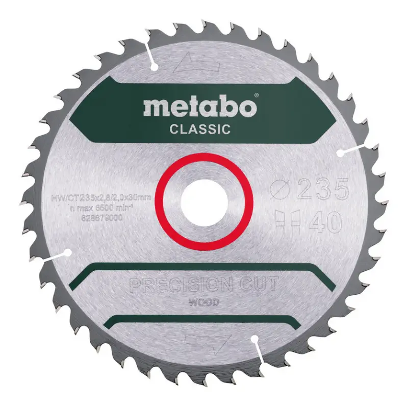 Markenware Metabo Kreissägeblatt "precision cut wood - classic", 235 x 30 mm, Zähnezahl 40, Wechselzahn 15° im Blister