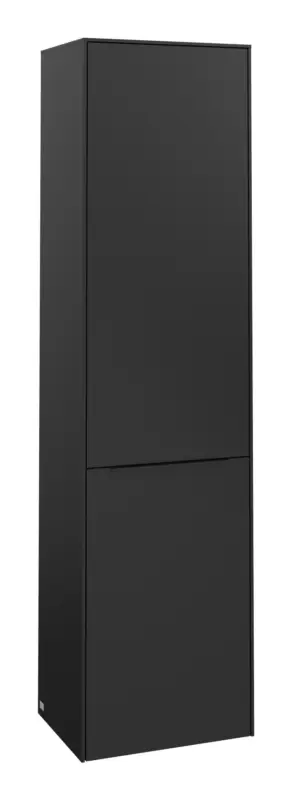 Zertifiziert Villeroy & Boch Subway 3.0 Hochschrank 1 Tür 1 Wäscheklappe Anschlag links 450 x 346 x 1710 mm - Volcano Black / Volcano Black