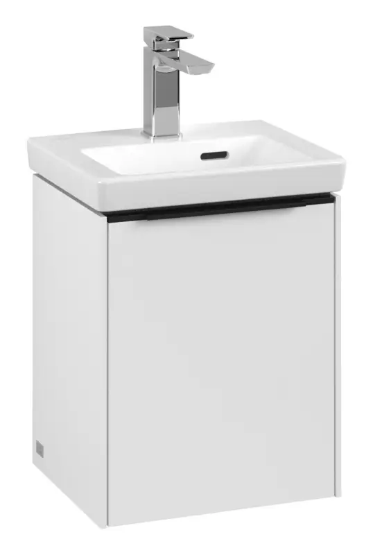 Angebot Villeroy & Boch Subway 3.0 Waschbeckenunterschrank für Becken mittig 1 Tür Anschlag rechts 351 x 429 x 293 mm - Pure White / Volcano Black