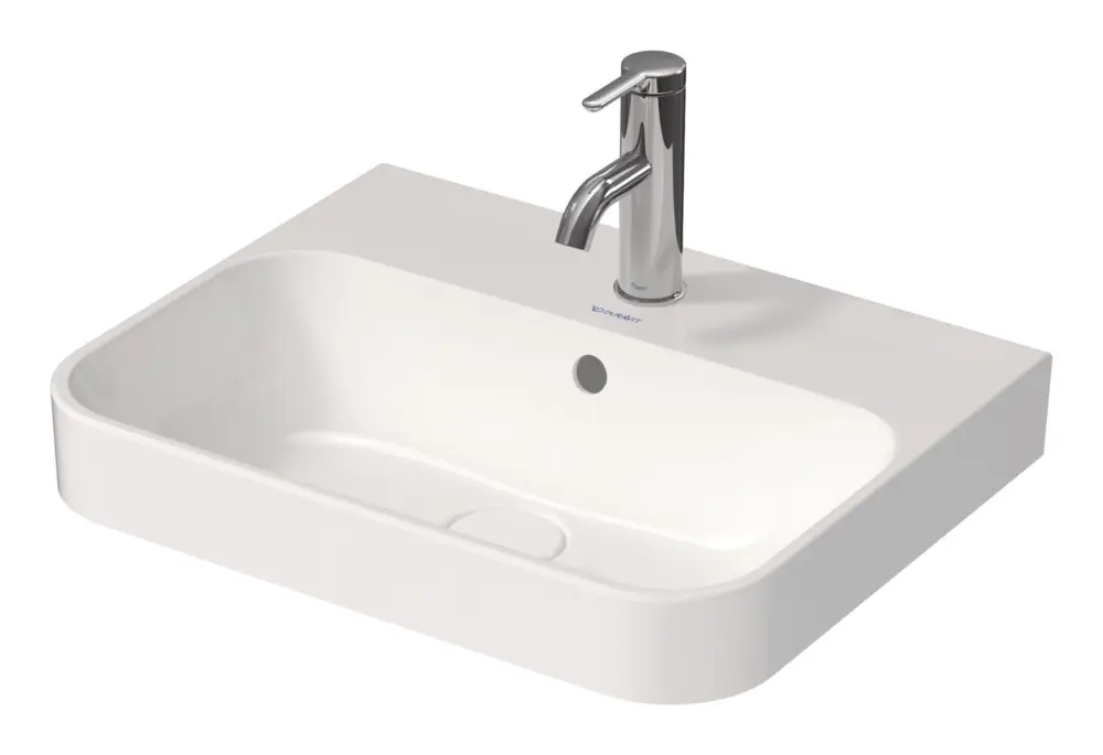 Duravit Happy D.2 Plus Aufsatzbecken 1 Hahnloch mit Überlauf 500 x 400 mm - Weiß Hochglanz Sichere Zahlung