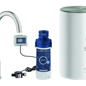 Sonderangebot Grohe Red Mono Standventil mit C-Auslauf und Boiler Größe M - Supersteel
