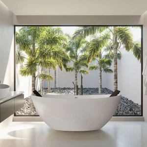 Highlight Hoesch Namur Freistehende Badewanne 1600 x 750 mm - Weiß matt / Chrom