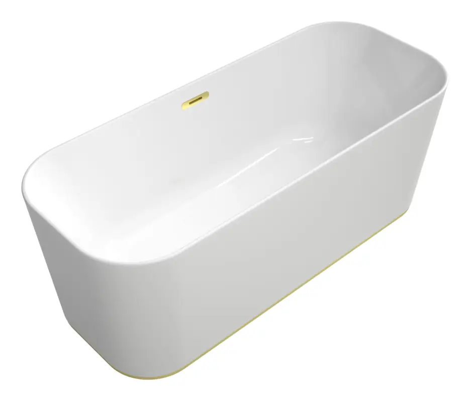 Billig Villeroy & Boch Finion Freistehende Badewanne mit Design-Ring und Emotion-Funktion mit Wasserzulauf 1700 x 700 mm - Weiß Alpin / Gold