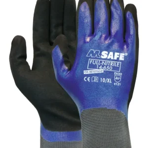 Neue Ware M-Safe Handschuh 14-650, Nitril, Größe 9, vollbeschichtet(Verpackungseinheit: 12Paar)
