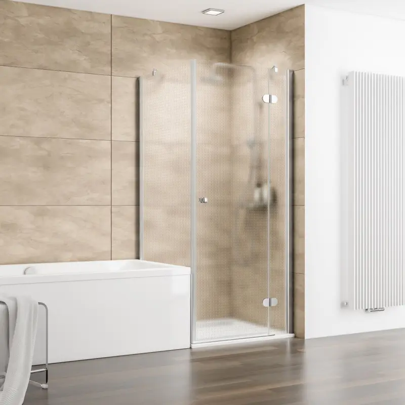 Schulte MasterClass Verkürzte Seitenwand neben Badewanne für Drehtür an Nebenteil Carré Edelstahloptik 80 cm / 175 cm Wandanschlag links Finale Aktion