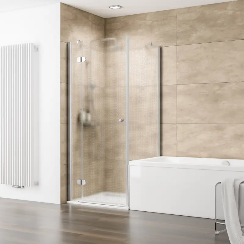 Aktuell Schulte MasterClass Verkürzte Seitenwand neben Badewanne für Drehtür an Nebenteil Carré Edelstahloptik 80 cm / 175 cm Wandanschlag rechts