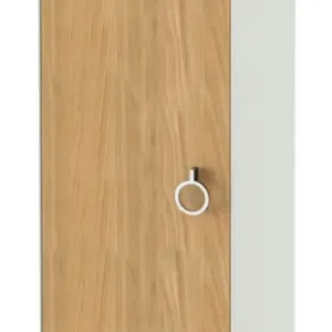 Highlight Duravit White Tulip Halbhochschrank mit 1 Tür Anschlag links mit Griff 400 x 360 x 1320 mm - Eiche Natur Matt / Weiß Seidenmatt Lack
