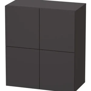 Expressversand Duravit L-Cube Halbhochschrank mit 2 Türen 700 x 800 x 363 mm - Graphit Supermatt