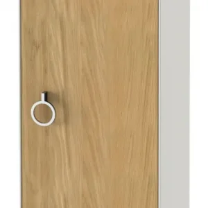 Billig Duravit White Tulip Halbhochschrank mit 1 Tür Anschlag rechts mit Griff 400 x 240 x 880 mm - Eiche Natur Matt / Nordic Weiß Seidenmatt Lack