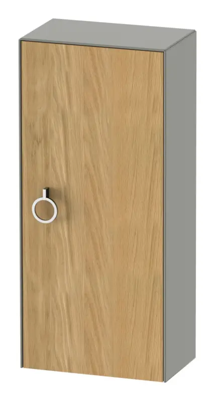 Duravit White Tulip Halbhochschrank mit 1 Tür Anschlag rechts mit Griff 400 x 240 x 880 mm - Eiche Natur Matt / Steingrau Seidenmatt Lack Online Kaufen