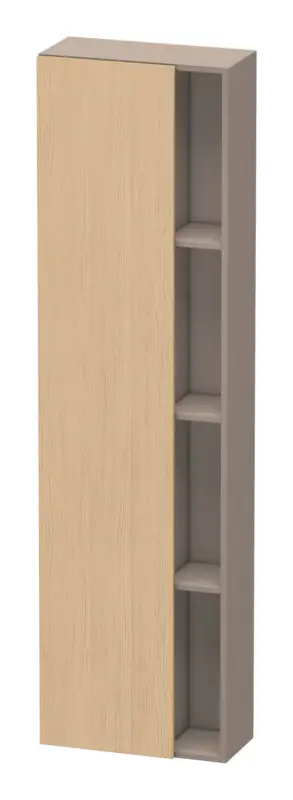 Expressversand Duravit DuraStyle Hochschrank mit 1 Tür Anschlag links 500 x 240 x 1800 mm - Eiche Natur Matt / Basalt Matt