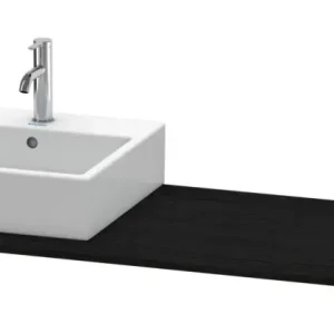 Versand Am Gleichen Tag Duravit XSquare Konsole mit einem Ausschnitt links 1400 x 550 mm - Eiche Schwarz Matt