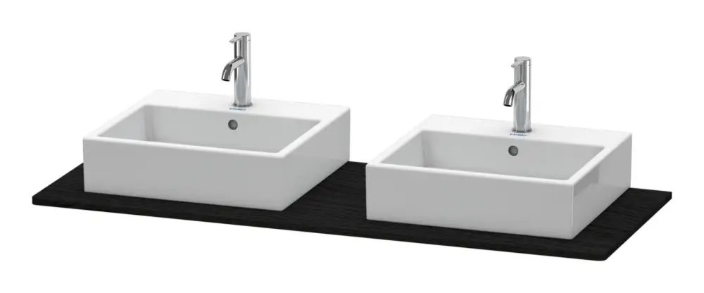 Duravit XSquare Konsole mit zwei Ausschnitten 1400 x 550 mm - Eiche Schwarz Matt Wochenendangebot