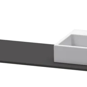 Preiswert Duravit XSquare Konsole mit einem Ausschnitt rechts 1600 x 550 mm - Graphit Supermatt